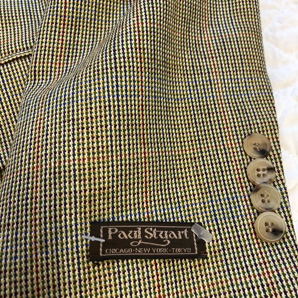 Paul Stuart Multicolor Checkered Blazer